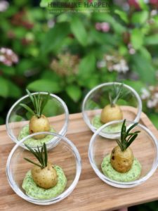 amuse aardappeltjes met pesto