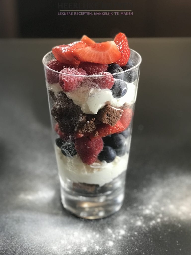 Kerst trifle met verse vruchtjes