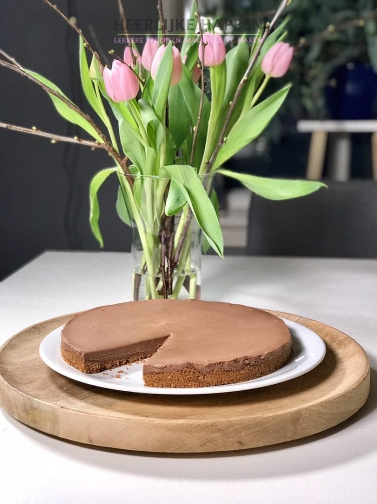 No-bake chocolade mascarpone taart