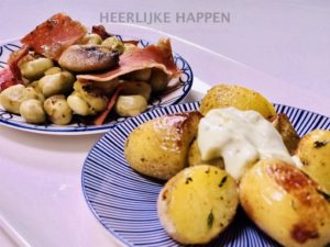 Tapas tuinboontjes met tijm aardappeltjes