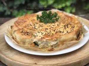 Courgettetaart in krokant filodeeg