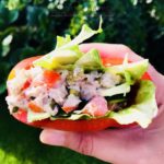 Paprika sandwich met verse tonijnsalade