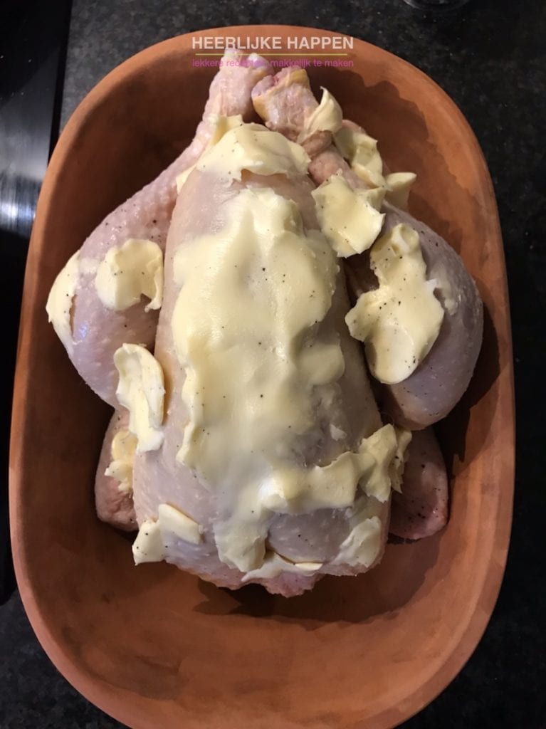 Zachte boterkip uit de römertopf kip oven gerecht