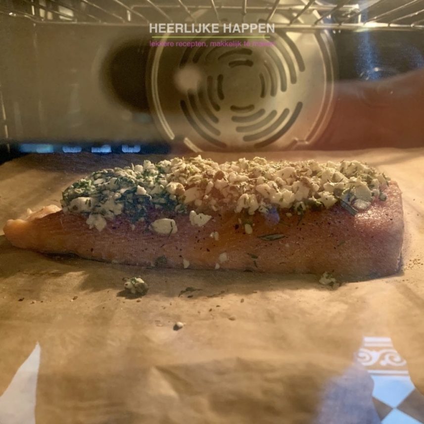 Zalm uit de oven met een feta korstje