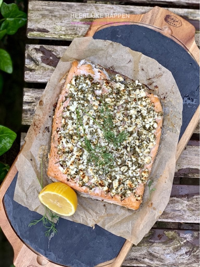 Zalm uit de oven met een feta korstje