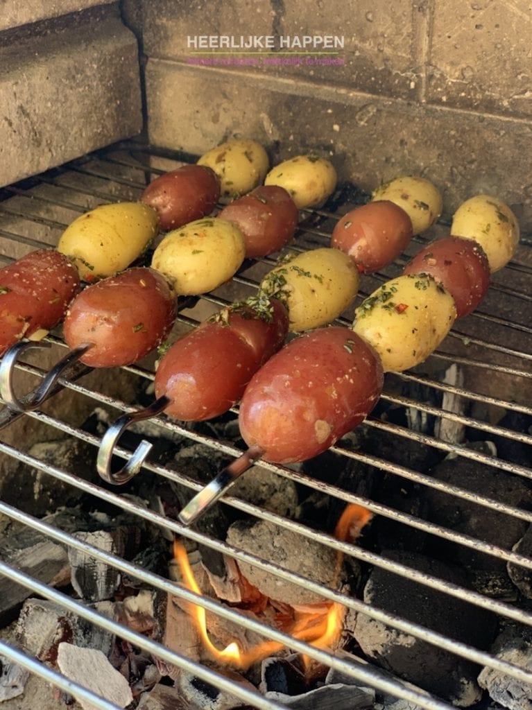 Gekruide aardappelspiesjes van de bbq