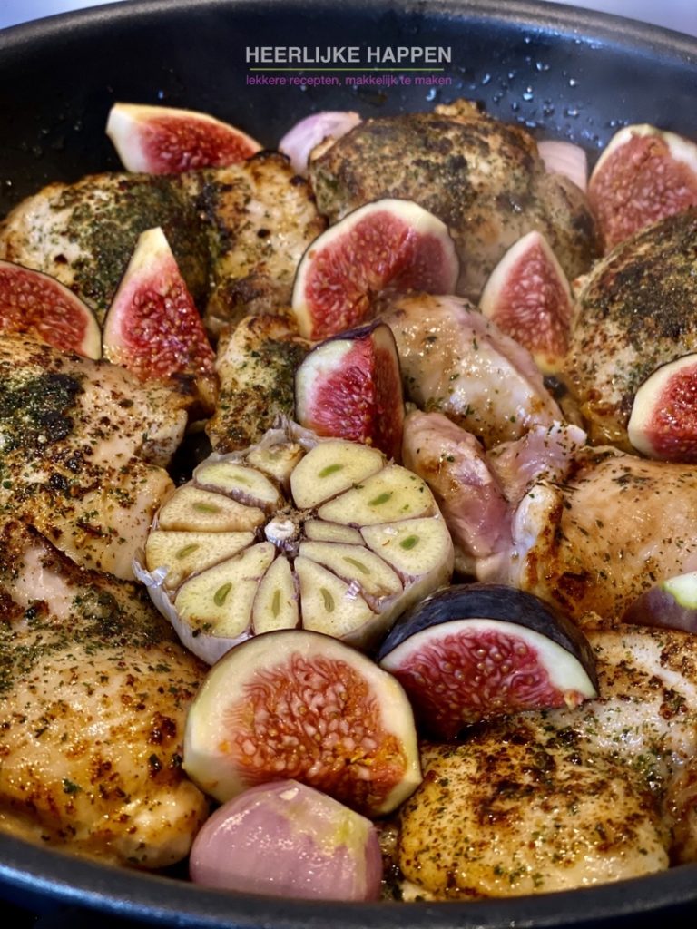 Kippendijfilet gestoofd in port vijgensaus