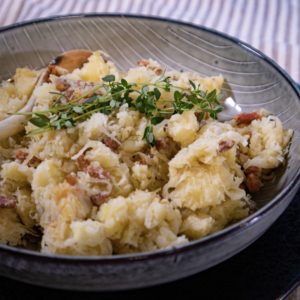 Zuurkool stamppot met spekjes