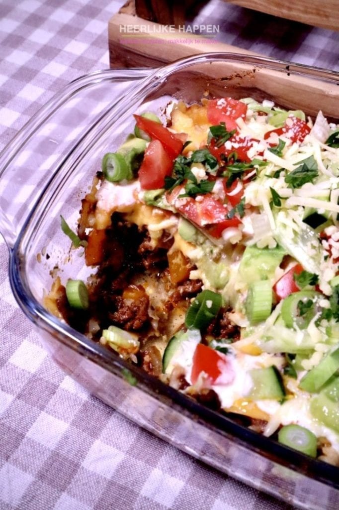 Low carb taco ovenschotel