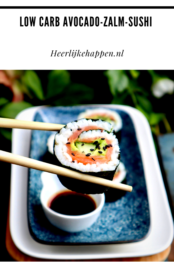 Low Carb Avocado Zalm Sushi Met Komkommer - Heerlijke Happen