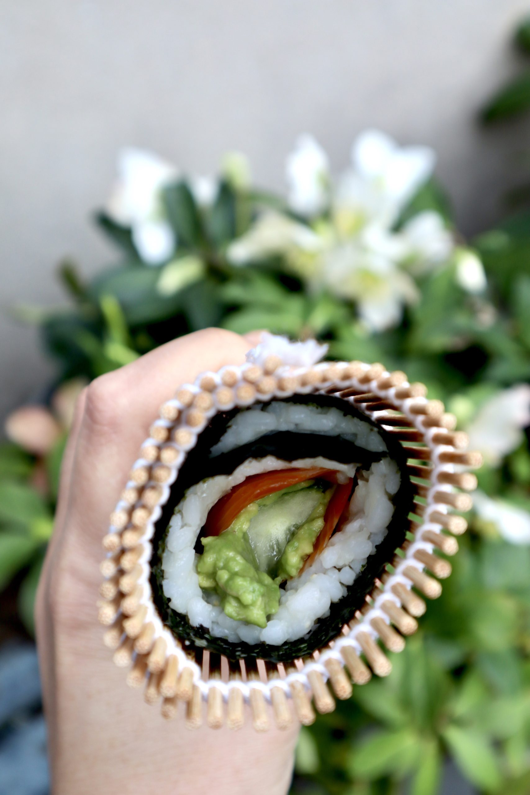 Low carb avocado zalm sushi