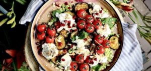 Gegrilde tomaat en auberginesalade