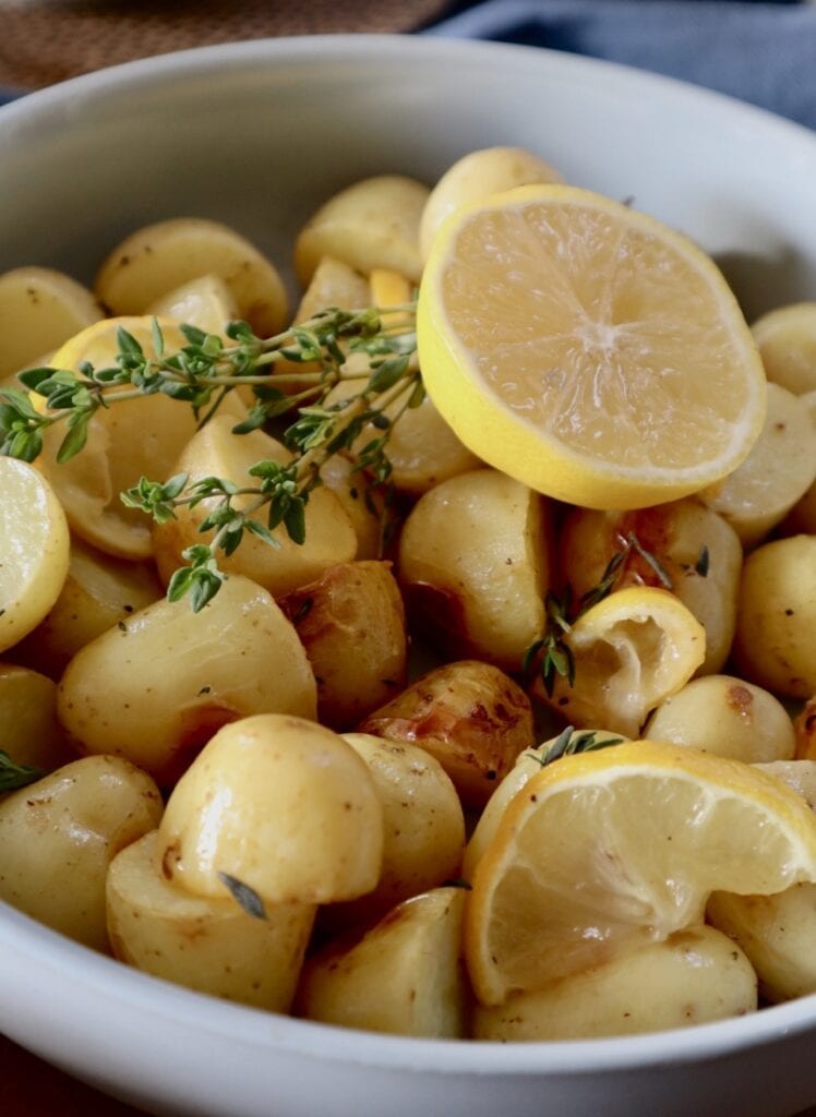 Citroen aardappeltjes en roomchampignons