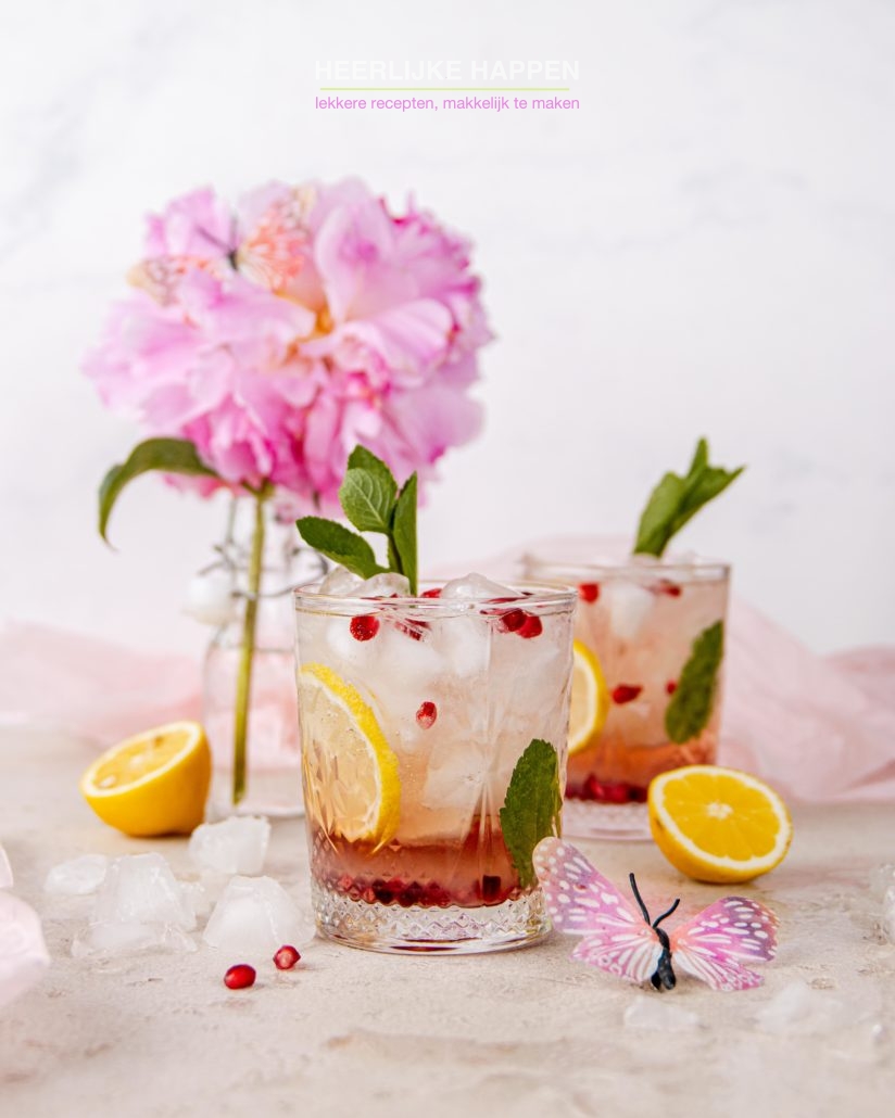 Fizzy zoete rosé cocktail