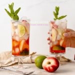 Alcoholvrije nectarine munt spritzer