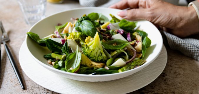 Broccoli artisjok asperge salade