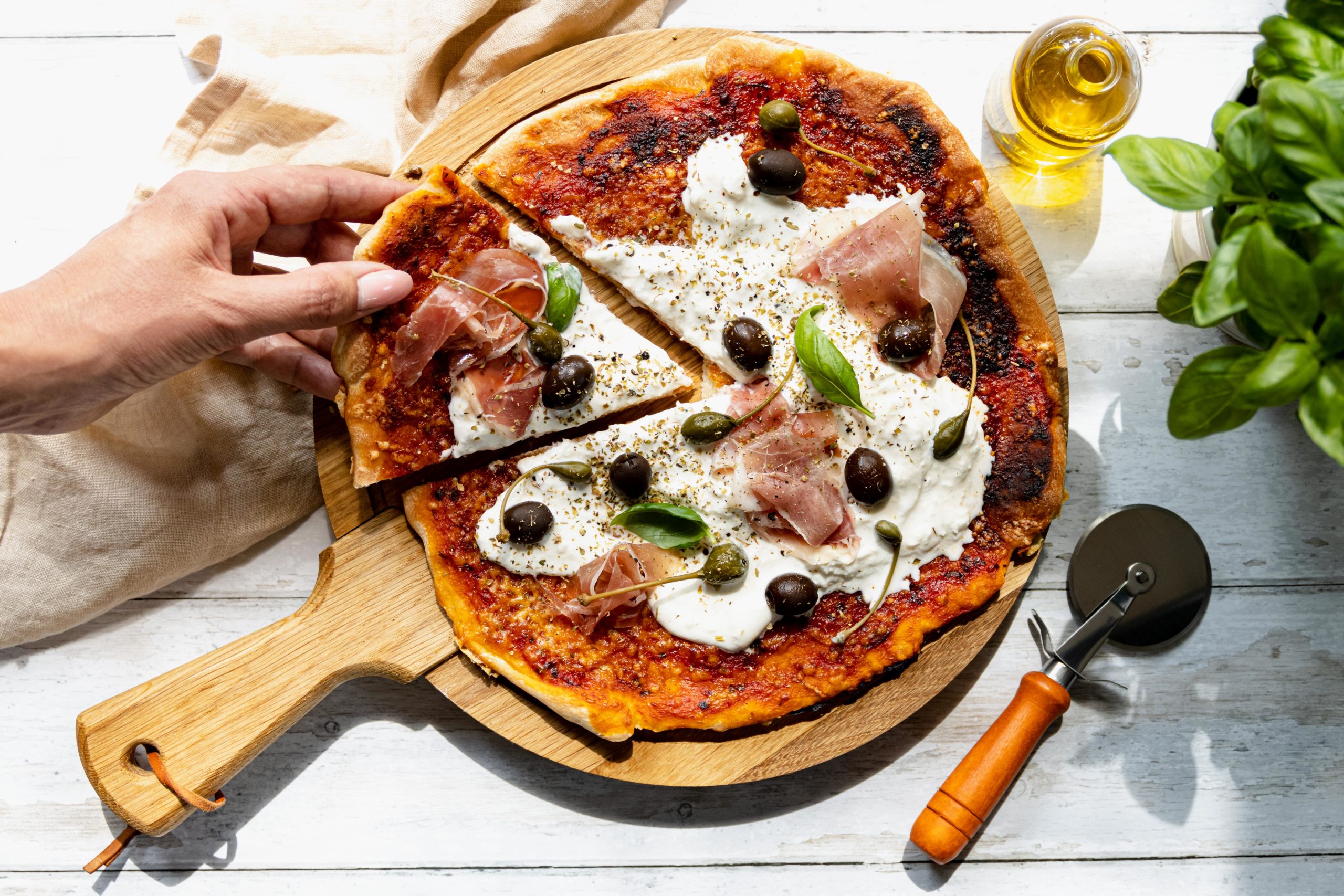 Verrijking vertrouwen verzekering Burrata pizza met Crisptechnologie - Heerlijke Happen