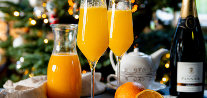 Kerst ontbijt Champagne mimosa