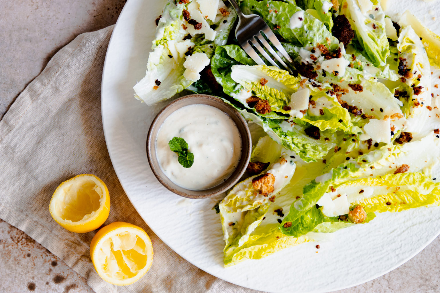 Romaine Salade Met Tahin Dressing Heerlijke Happen