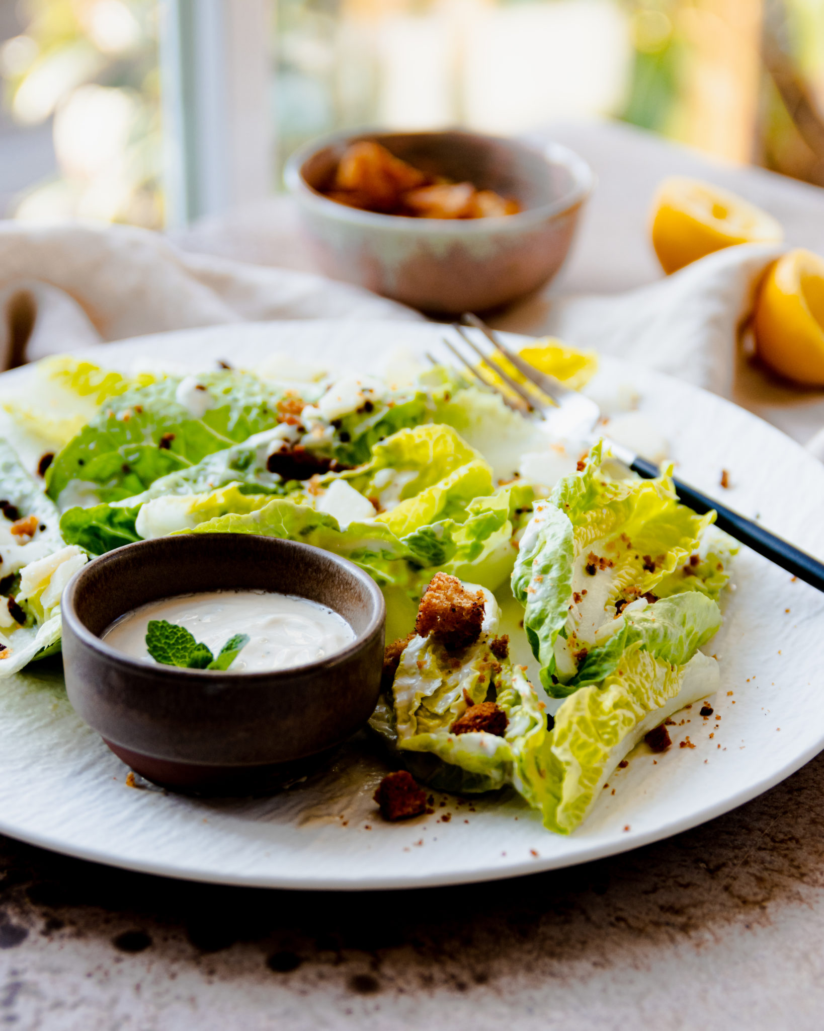 Romaine Salade Met Tahin Dressing Heerlijke Happen