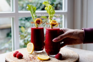 Raspberry Bloody Mary cocktail