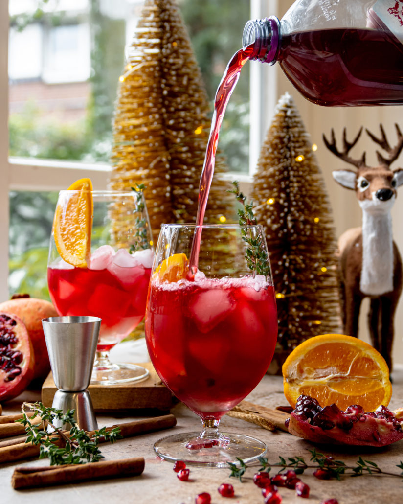 Christmas cocktail with gin