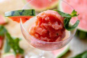Watermeloen sorbet met munt