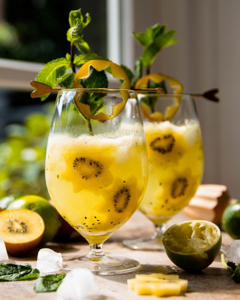 Kiwi limoen mojito mocktail