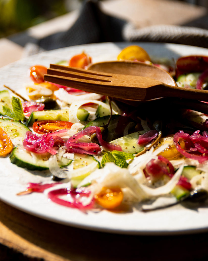 Venkelsalade met cottage cheese dressing