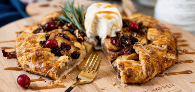 Cranberry appel Kerst galette