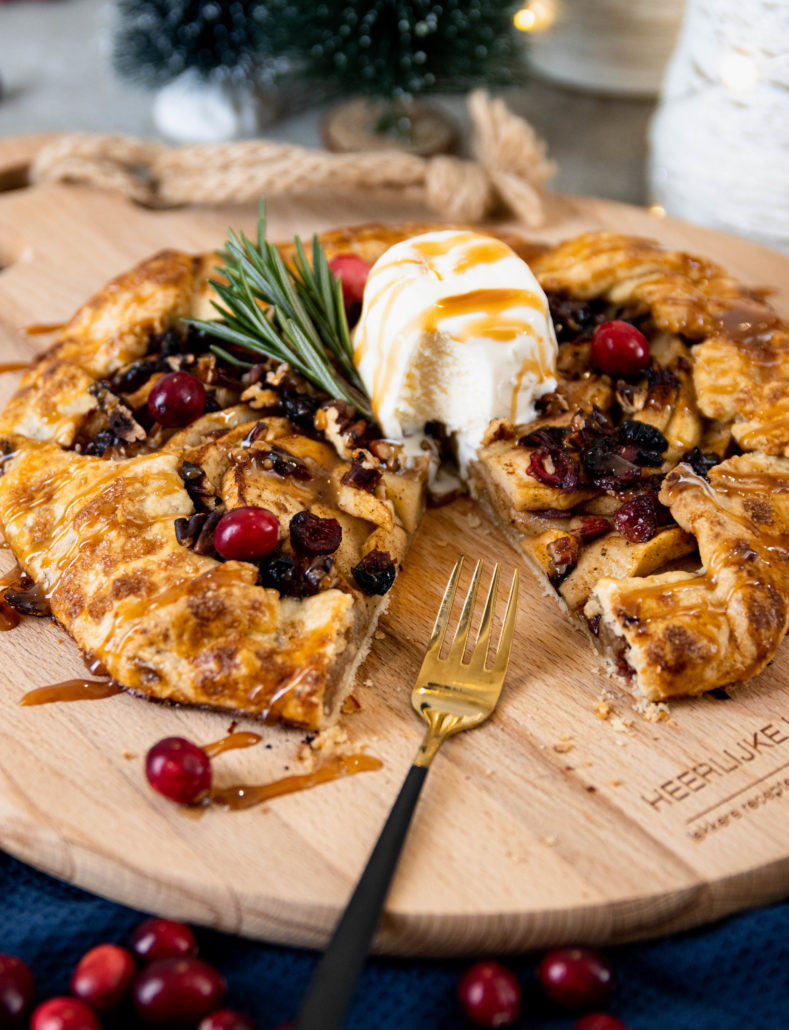 Cranberry appel Kerst galette 