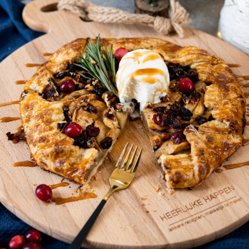 Cranberry appel Kerst galette