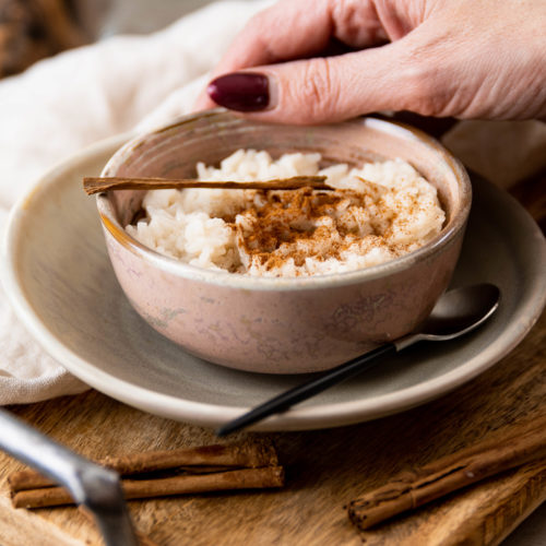 Vegan rijstepap met kaneel