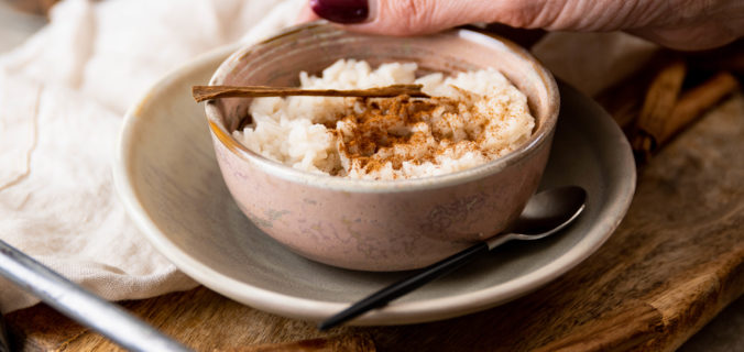 Vegan rijstepap met kaneel