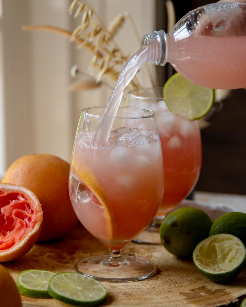Alcoholvrije Paloma met lavendelsiroop