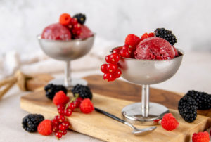 Fris zoete zomerfruit sorbet