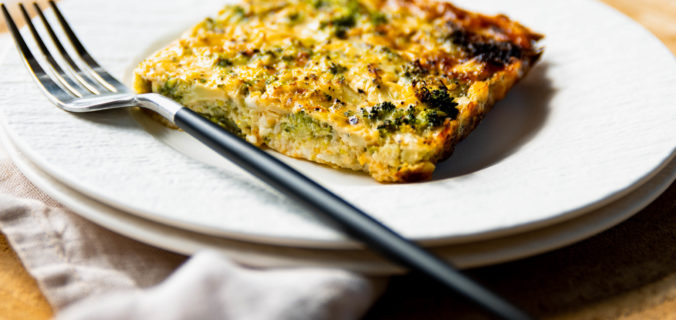 Koolhydraatarme cottage cheese broccoli quiche