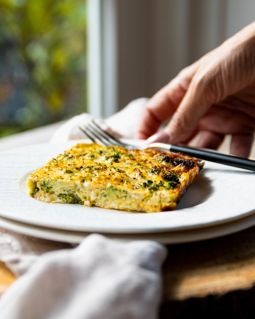 Koolhydraatarme cottage cheese broccoli quiche