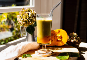 Pumpkin spice siroop amandelmelk matcha