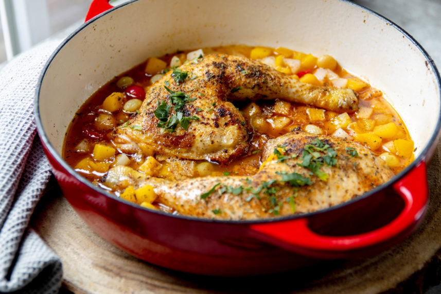 Gekruide kip met zoete vruchtjes