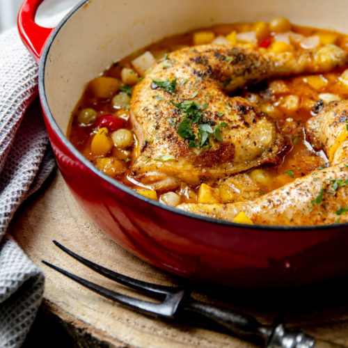 Gekruide kip met zoete vruchtjes